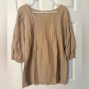 Soft Surroundings Beige Pleated Tunic Top. Size S